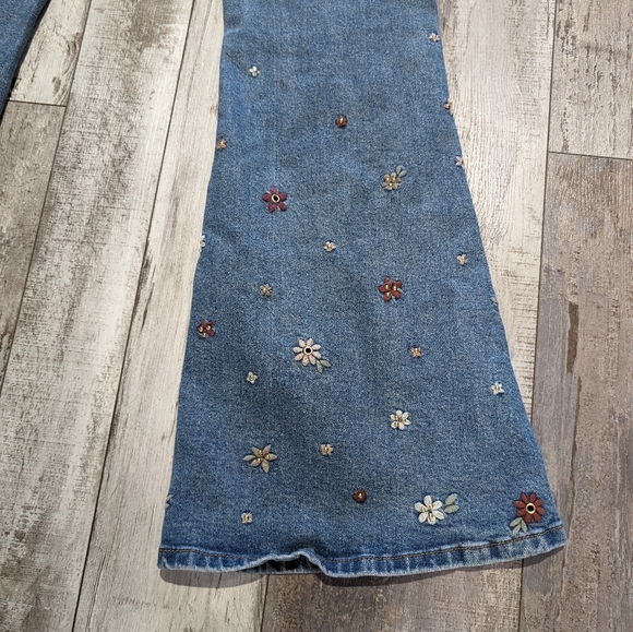 DRIFTWOOD Farrah Embroidered Split Flare Jeans women's size 29 - Picture 9 of 12